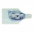 thumbnail image 1 of Animal Cutting Board, Big Wild Cats Themed Print Watercolor Style Leopard Illustration Jungle Wildlife, Tempered Glass Cutting and Serving Board, Wine Bottle Shape, Violet White, by Ambesonne, 1 of 1