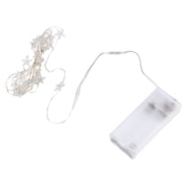 KALLORY 2Pcs White LED Fairy String Lights with Star Shape for Christmas Wedding Party