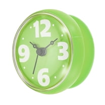 Waterproof Shower Clock Mini Bathroom Mirror Wall Clocks with Suction Cup, Green
