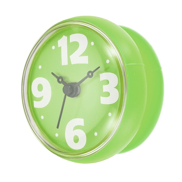 Reloj de ducha a prueba de agua Mini reloj de baño espejo con ventosa, verde