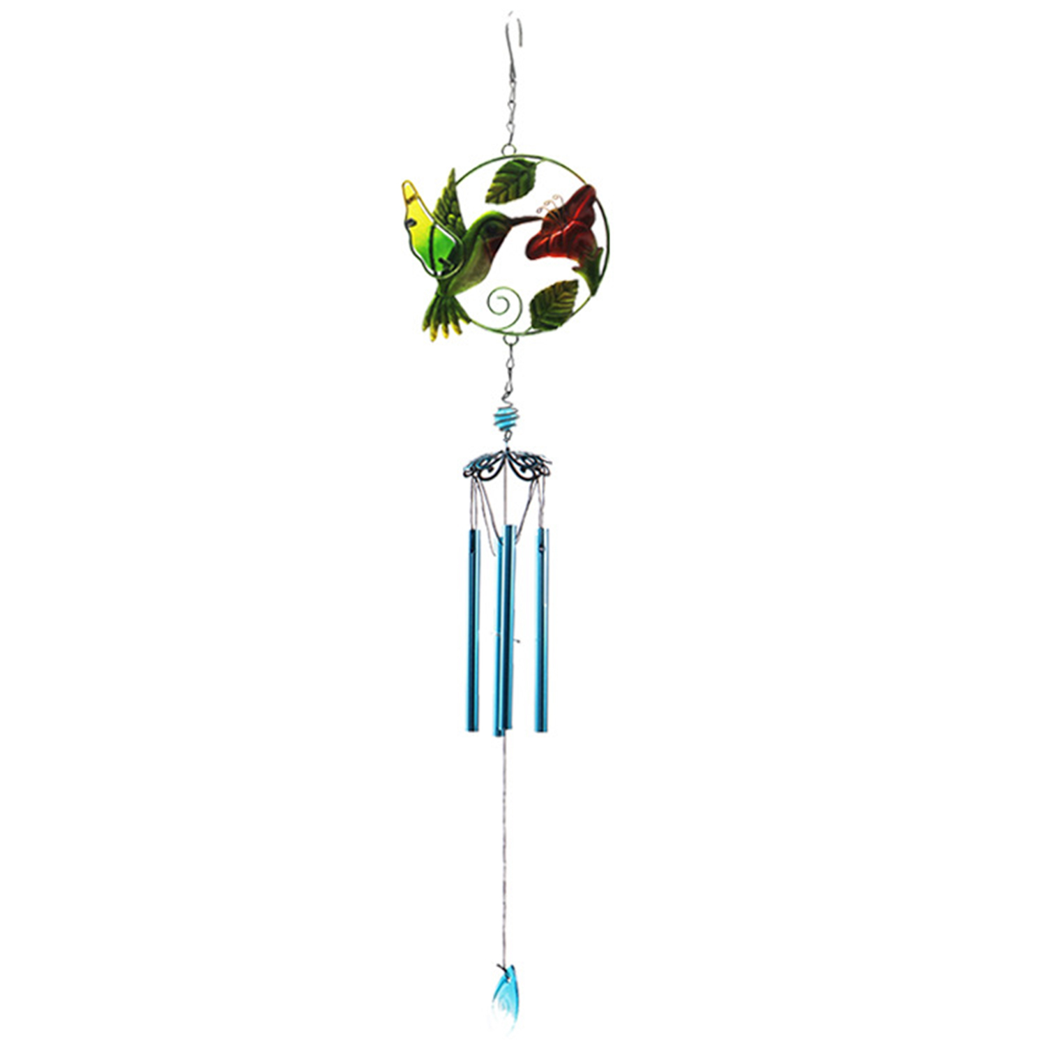 Glass Wind Chime Bird Shaped Hanging Ornament Multi Tube Wind Chimes