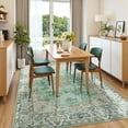 thumbnail image 2 of Wellber Soft Rugs Retro Area Rug Vintage Carpet for Living Room Bedroom Office Home Decor,4'x6',Green, 2 of 7