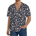 thumbnail image 3 of Honeii 's Daisies Flowers for men's short-sleeved button-up collared shirt featuring a pocket, perfect for beach vacations, and travel adventures., 3 of 5