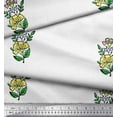 thumbnail image 2 of Soimoi Poly Georgette Fabric Leaves & Floral Block Printed Fabric 1 Yard 52 Inch Wide, 2 of 3