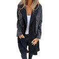 thumbnail image 2 of BAETEUY Women Spring Fall Coat - Denim Jacket Overcoat Patchwork Double-breasted Mid Length Coat, 2 of 8
