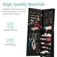 thumbnail image 6 of Best Choice Products Jewelry Armoire Cabinet, Full Length Mirror w/ Velvet Storage Interior, Lock - Black, 6 of 8