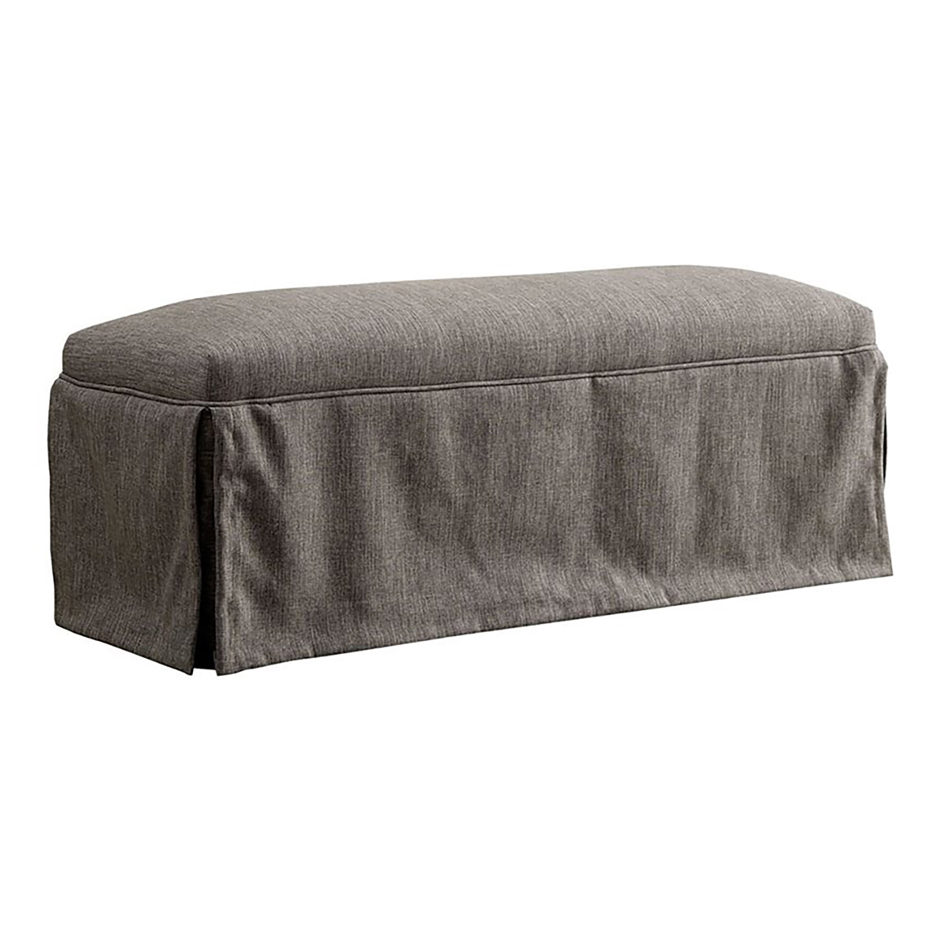 Furniture of America Dehlia Contemporary Skirted Dining Bench, Gray
