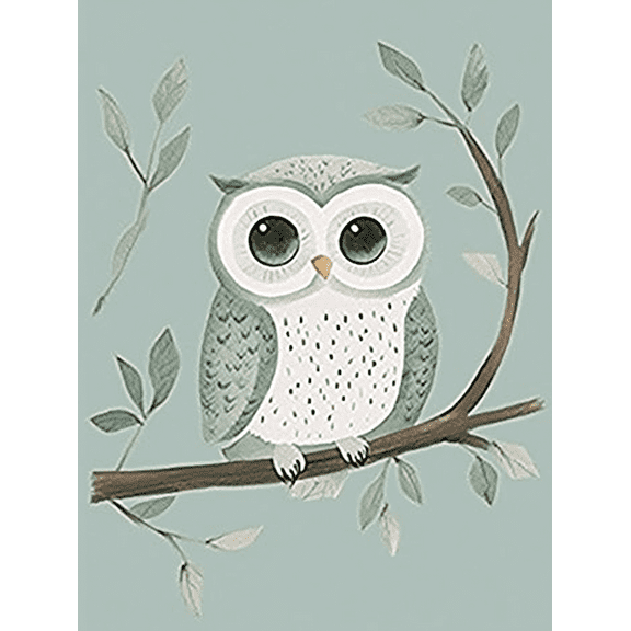 Cute Owl Canvas Wall Art，Suitable for Living Room，Bedroom，Bathroom，Office，and Dinning Room Decoration.