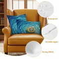 thumbnail image 6 of Funny Art Outdoor Pillow Covers Pack of 2 Summer Skeleton Swimming Blue Sea View Oil Painting Waterproof Throw Pillow Covers Decorative Cushion Cases for Patio Garden Tent Balcony Couch 18x18 inch, 6 of 9