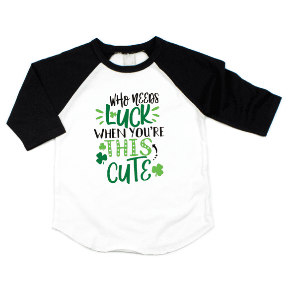 Bump and Beyond Designs Kids Matching Who Needs Luck When You're This Cute St. Patrick's Day Shirts