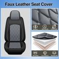 thumbnail image 4 of Car Seat Covers,Full Set for Ford Flex 2011-2019 :5 Seats Premium Luxury Leather Seat Cover Seat Protector Gray,Full Set(2 Row 5 Seats), 4 of 8