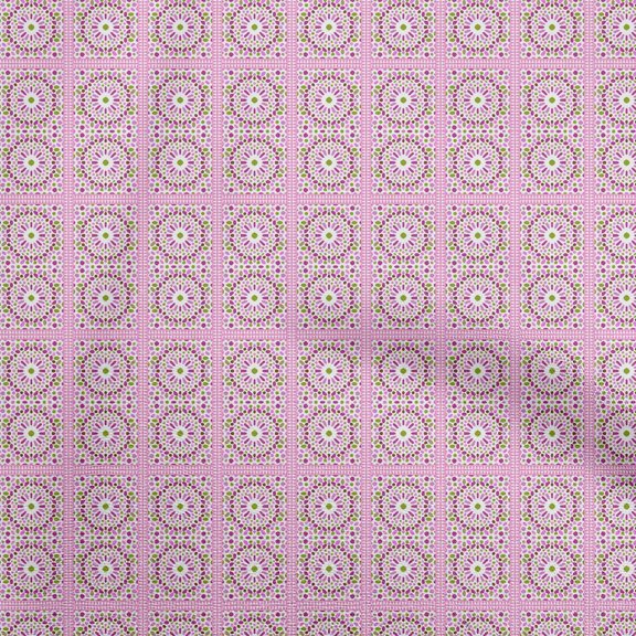 oneOone Rayon Pink Fabric Arabic Moroccan Diy Clothing Quilting Fabric Print Fabric By Yard 56 Inch Wide