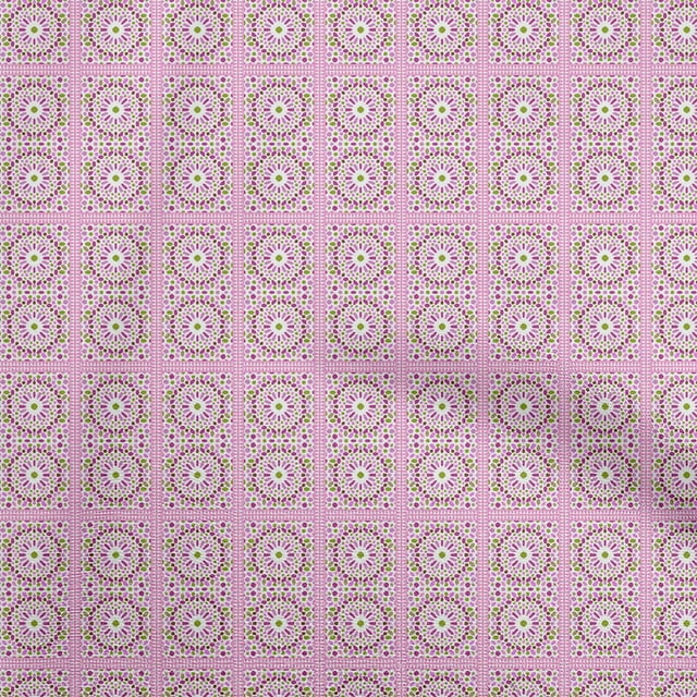 oneOone Polyester Spandex Pink Fabric Arabic Moroccan Sewing Craft Projects Fabric Prints By Yard 56 Inch Wide