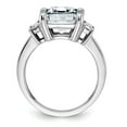 thumbnail image 2 of 14K White Gold Ring Band Moissanite Octagon Emerald Baguette, Size 6, 2 of 7