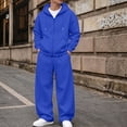 thumbnail image 5 of DORKASM Men's Full Zip Hooded Sweatshirt and Casual Athletic Jogger Tracksuit Set Royal Blue XL, 5 of 5