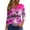 #A04-Hot Pink, variant on Abcomgle Halloween Shirts for Women Henley V Neck 3/4 Sleeve Tee Top for Women Cute Witches Gather Graphic T Shirts for Women Holiday Fashion Halloween Graphic Tees Women,S