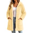 thumbnail image 2 of Ihhxva Plus Size Women's Cardigan Sweater Hooded Warm Winter Coat Loose Fit Multi-Pockets Long Sleeve Cozy Casual Cold Weather Outings S-2XL, 2 of 9
