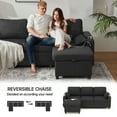 thumbnail image 3 of Convertible Sofa Bed Sleeper Pull Out Sectional Couch with Storage, L Shaped Couch Bed for Living Room,Apartment,Small Space - Dark Gray, 3 of 9