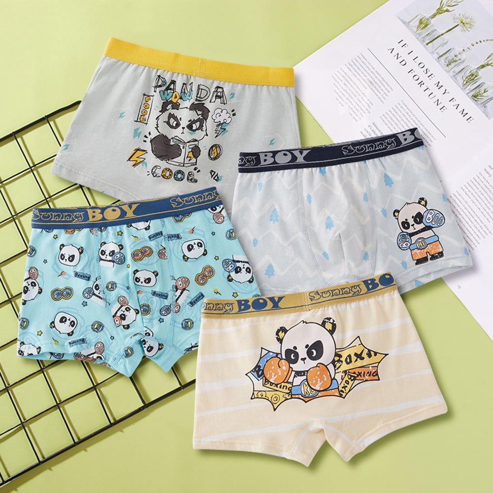 jovati 4Pcs Baby Boys Kids Bear Cartoon Underwear Children Underpants Short  Pants 