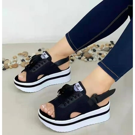 

2022 New Sandals Women Summer Outdoor Casual Platform Sports Sandals Ladies Breathable Beach Sandals Large Size 35~43