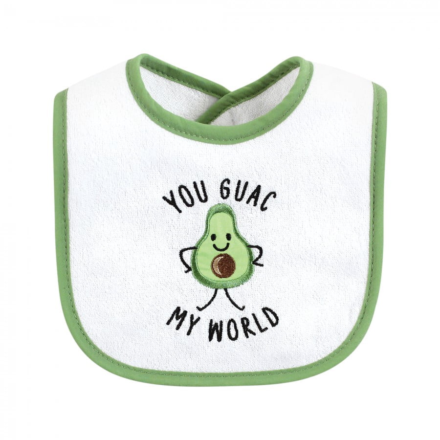 Hudson Baby Unisex Baby Cotton Terry Drooler Bibs with Fiber Filling, Pizza Taco, One Size