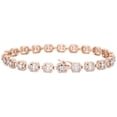thumbnail image 2 of 10K Rose Gold Round & Baguette Diamond Square Halo 7mm Link 9" Bracelet 4.20 CT., 2 of 7