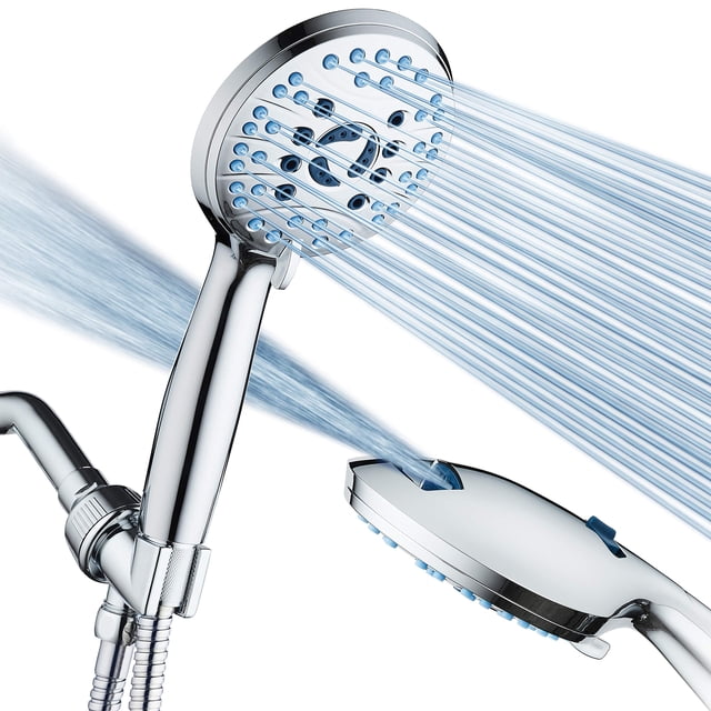 Hotel Spa Aquacare Cabezal de ducha de mano de alta presión con 8 modos - Boquillas antiobstrucción Lavado a presión incorporado para limpiar la bañera extra larga de 6 pies. Soportes superiores y de
