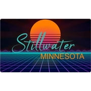 Stillwater Minnesota 4 X 2.25-Inch Vinyl Decal Stiker Retro Neon Design