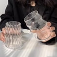 thumbnail image 2 of Vintage Ripple Glass Tumbler, 18 oz, Borosilicate Glass, Ripple, Open Top, General Use Cup, 2 of 7