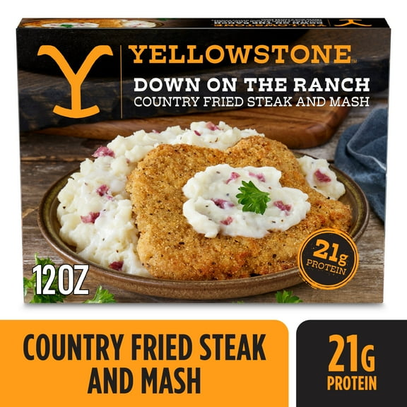 Yellowstone Country Fried Steak and Mash, Steak Dinner, Meals for One, Frozen Dinner 12 oz