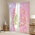 thumbnail image 3 of Feelyou Chic Pink Monogrammed S Black Out Curtains, Glitter Mermaid Scale Curtains Pack of 2 (42x63 Each), Dreamy Princess Cartoon Bedroom Curtains, Blackout Curtains Home Decor, 3 of 6