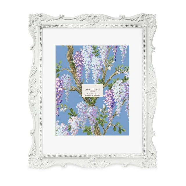 Marco de fotos Laura Ashley 16x13 cm diseño ornamentado blanco