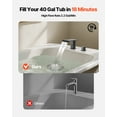 thumbnail image 2 of VEVOR Roman Tub Faucet, 3 Hole Waterfall Bathtub Faucet, Roman Bathtub Faucets Set with 2 Handles, Deck Mount Bath Tub Faucets Set for Pet Washing, Baby Care, Adult Bathing, Matte Black, Drip-Free, 2 of 9