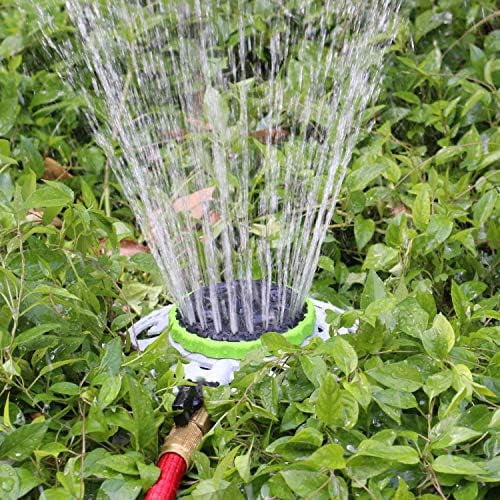 RibRave Turret Pattern Sprinkler, 8-Pattern Stationary Water Sprinkler on Metal Decorative Base for Watering Small and Large Yards, Lawns, Garden or Odd Shaped Areas, Covers up to 1,225 sq. ft.