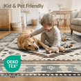 thumbnail image 4 of ODIKA 9'x12' Washable Area Rug Southwestern Spotted Distressed Farmhouse Motif Salt Speckled for Dining Room, Basement, Large Office, Non-Slip Chair-Friendly, 4 of 7