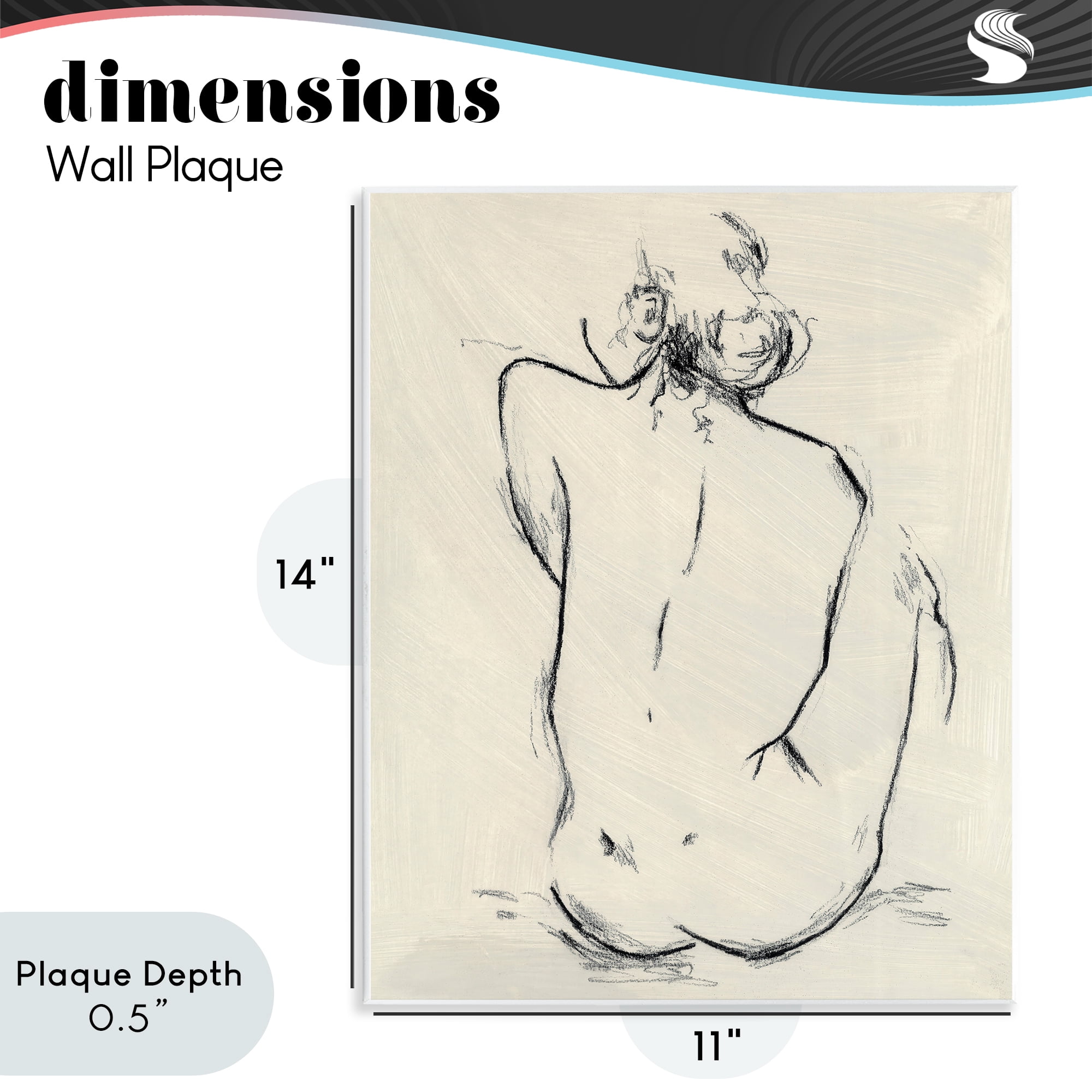 Stupell Industries Nude Sitting Study Wall Plaque Art, design by Chloe Elliot