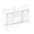 thumbnail image 2 of 52" Sliding Barn Door Corner TV Stand in Rustic Oak/Solid White, 2 of 9