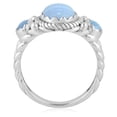 thumbnail image 4 of Sterling Silver Blue Lace Agate 3-Stone Ring, Sizes 5 to 11, 4 of 9
