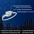 thumbnail image 2 of Gem Stone King 10K White Gold Round Sky Blue Aquamarine and White Lab Grown Diamond Ring for Women (0.34 Cttw, Round 3.5MM, Gemstone March Birthstone, Size 5), 2 of 6