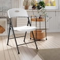 thumbnail image 2 of Decksplore 4 Pack White Folding Chairs, Heavy Duty 350 lbs Capacity Portable Foldable Chairs, Sturdy Metal Frame & Plastic Seat,for Patio, Picnic, 2 of 8