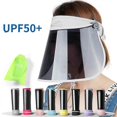 thumbnail image 2 of Gorra con visera transparente ajustable para mujer, protección UV, flexible, para verano, a prueba de sol, color negro, 2 of 5