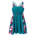 thumbnail image 5 of ibiyuan Women's Plus Size Tankini Swimsuits 2 Piece Tankini with Pockets 2026 Tummy Control Bathing Suit Swimwear Floral Print 2 Piece Swimsuit for Women,Blue, 5 of 6