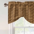 thumbnail image 4 of Tie Up Valance Vintage Rattan Valances for Windows Minimalist Abstract Wicker Texture Brown Balloon Shade Valance Window Treatment Short Curtain Valances for Living Room Kitchen Bedroom 54"x18", 4 of 8