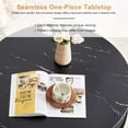 thumbnail image 5 of YOCWO 31.5" Lift Top Coffee Table for Living Room with Wave Base, Mordern MDF Round Coffee Table for Apartment Small Space with Marble Veneer Finish, Black, 5 of 9