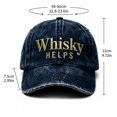 thumbnail image 4 of Whisky HELPS Baseball Cap Washed Distressed Adjustable Lightweight Breathable Casual Hat For All Seasons, 4 of 6