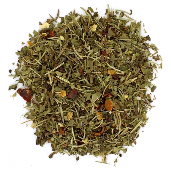Memory Wellness Tea | Loose Leaf Herbal Tea with Tulsi Green Mate and Citrus | Refreshing Antioxidant Blend for Daily Mental Clarity | 16oz Bulk Pack | Naturally Caffeine Balanced