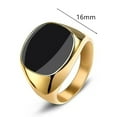 thumbnail image 4 of Men's Rings High Quality 14K Yellow Gold Fashion Rings Inlay Tiger's Eye Stones Natural Black Agate Stone Jewelry, 4 of 7