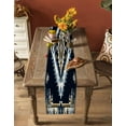 thumbnail image 5 of Western Southwest Table Runner-Cotton Linen- 60 Inch Holiday Dresser Scarves, Navy Blue Ethnic Abstract Boho Aztec Tablerunner for Kitchen Coffee/Dining Bedroom Living Room Dinner Scarf Décor 13x60, 5 of 9