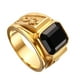 thumbnail image 2 of EeaseMX Anillo dorado de moda vintage con circonita negra, joyería elegante, regalo de San Valentín para hombre (talla 12), 2 of 7