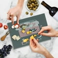 thumbnail image 5 of Saying Cutting Board, Girl Sleeping with a Bunny and a Cat Cartoon Style Night Time Themed Image, Decorative Tempered Glass Cutting and Serving Board, Small Size, Multicolor, by Ambesonne, 5 of 5